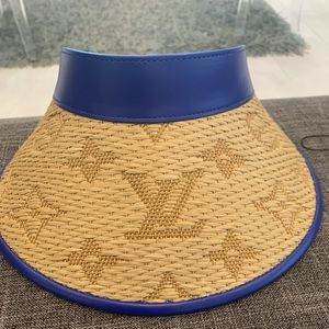 LOUIS VUITTON Strawgram Visor Blue and Raffia